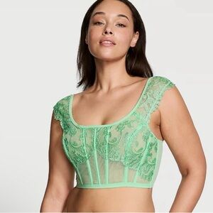 NWT Victoria’s Secret Dream Angels Boho Floral Embroidery Cap-Sleeve Cor…